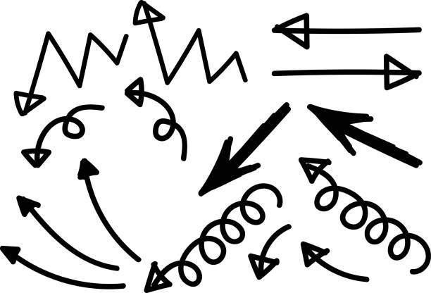 Black arrows that look like graffiti I drew various arrows. Please use them for your design. convenience stock illustrations