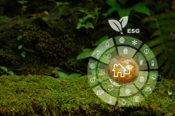 istock Earth and an icon for a sustainable development organization Environmentally responsible business 1480059342