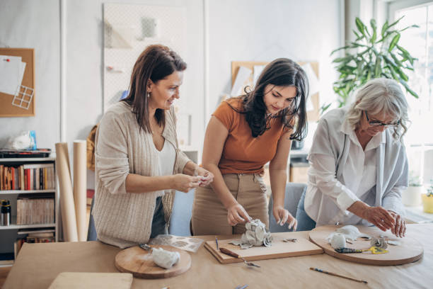 istock Family molding clay together 1480062592