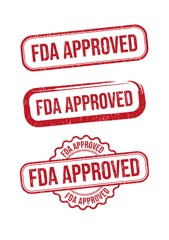 Fda Approved Stamp isolated On White