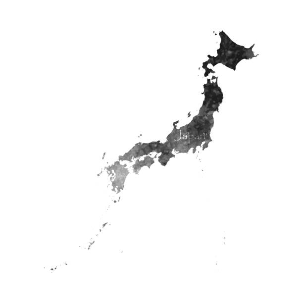 istock Ancient map of Japan. Old blank parchment treasure map with ancient letter 1480071085