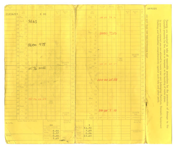 istock Old rent and rates card, 1981 1480071125
