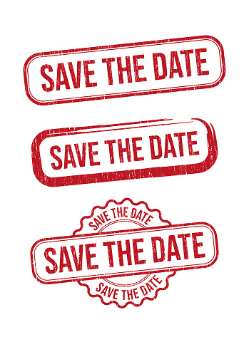 Save The Date Stamp isolated On White