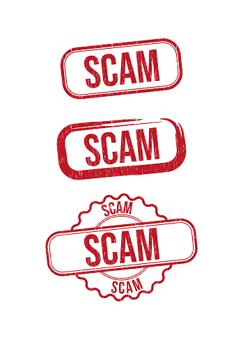 Scam Stamp isolated On White