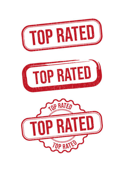 Top Rated Stamp Top Rated Stamp isolated On White suitable upper stock illustrations