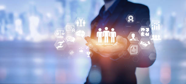 istock Businessman planning global network connection of structure HR - Human resources. Business leadership concept. Management and recruitment or employment headhunting. 1480072909