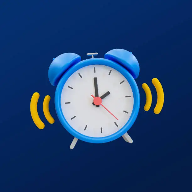 3d minimal turn-on notification concept. New update reminder. New notification alert. An alarm clock ringing. 3d illustration. clipping path included.
