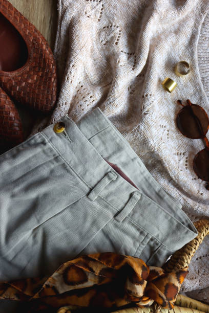 istock Neutral Sweater, Pants and Various Accessories 1480074856