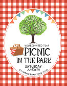 istock BBQ Picnic Invitation Template On A Checkered Tablecloths 1480076532