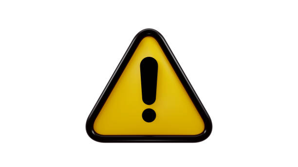 istock 3D rendering of a warning road sign with an exclamation mark on white background 1480076771