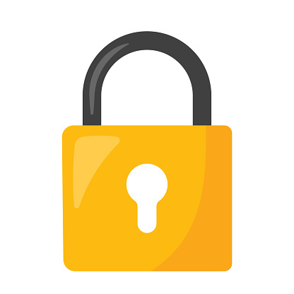 Simple Security Lock and Privacy Symbol Logo Vector for Business and Infographic Design Website
