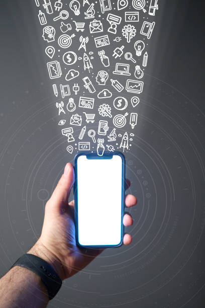 Smartphone with seo icons
