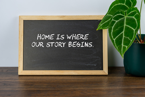 Inspirational quotes - Inspirational quote Home is where our story begins