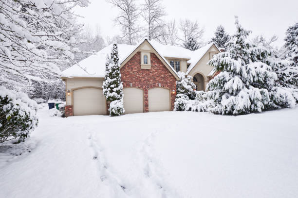 istock Footsteps in snowy driveway 1480099144
