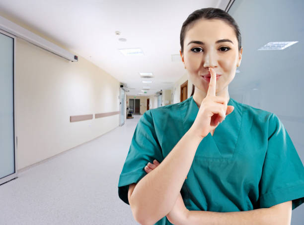 istock Healthcare worker making a shush gesture 1480102820