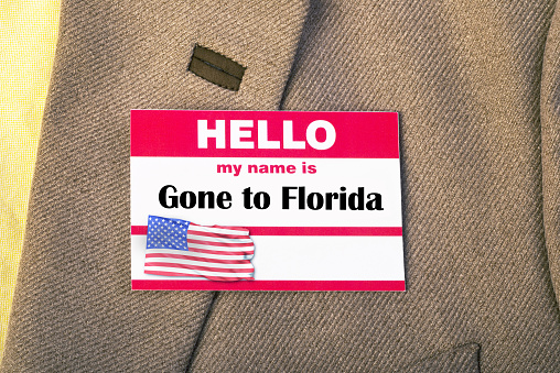 My name is Gone to Florida on coat jacket.