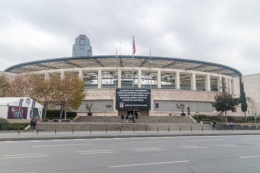 Istanbul, Turkey - December 10, 2022: Vodafone Park, multi-purpose stadium and home ground of Besiktas Jimnastik Kulubu sport club.