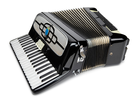 Accordion on White with Clipping Path