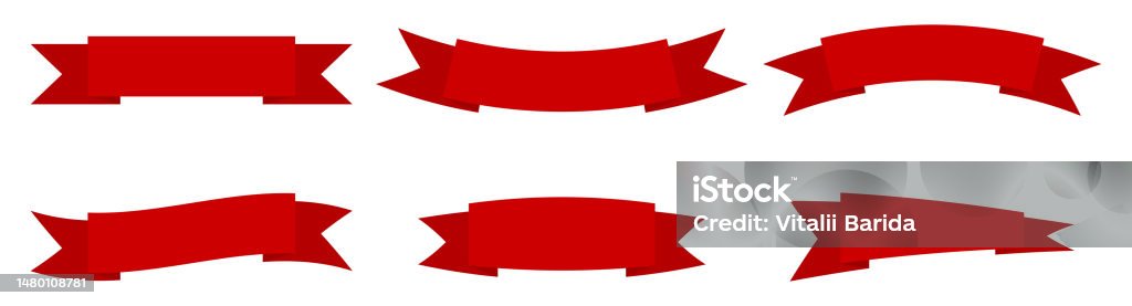 Titel Red Ribbon Red Ribbon Set Stock Illustration - Download Image Now - Border - Frame ...