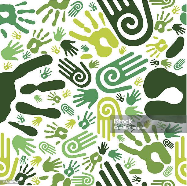 Gehen Sie Grüne Hände Nahtlose Muster Stock Vektor Art und mehr Bilder von Fotografie - Fotografie, Kunstdruck, Menschen