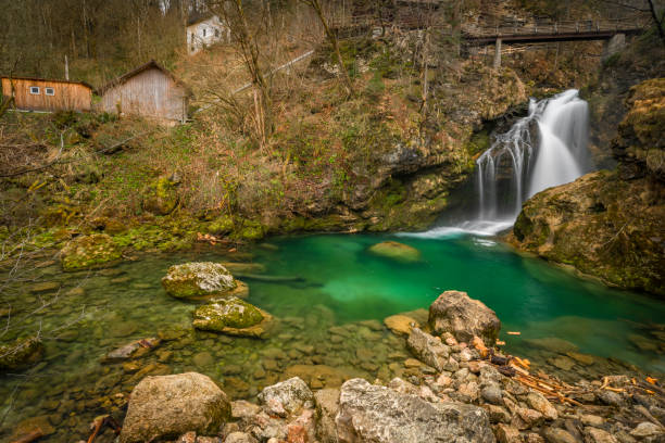 istock Sum waterfall on Radovna river in spring color fresh Slovenia 1480112598