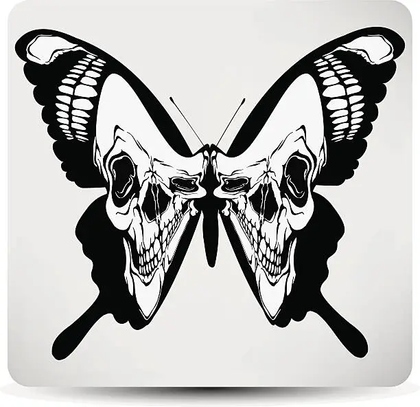 Vector illustration of Butterfly skull. Vector illustration