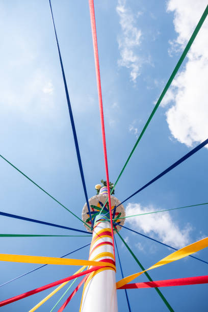 istock Traditional English Maypole & Coloured Ribbons 1480118073
