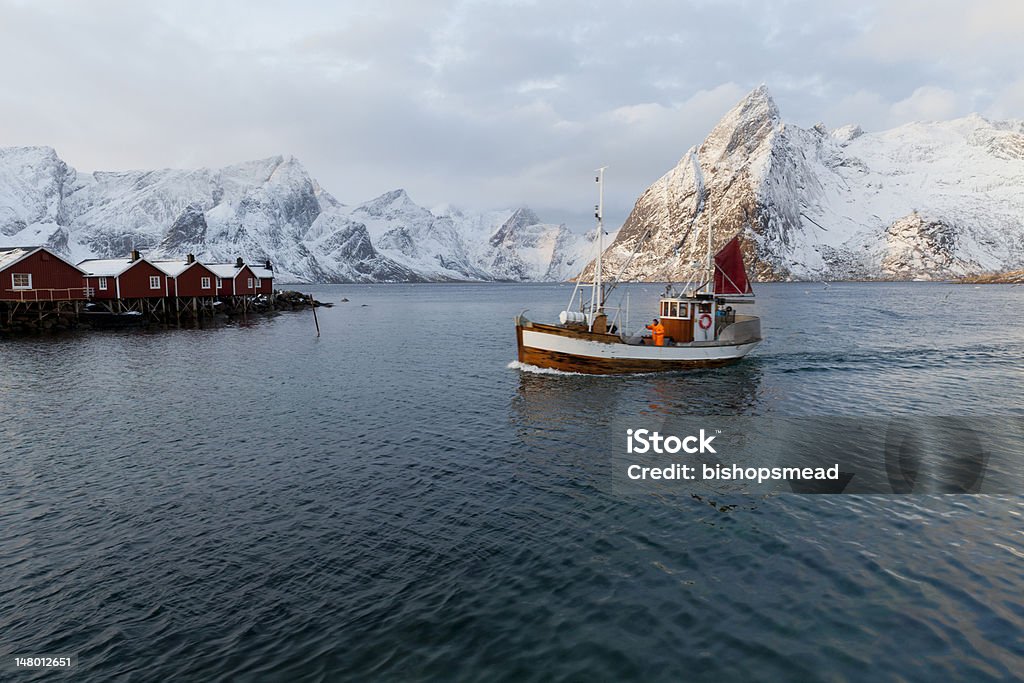Hamnoy Barca da pesca - Foto stock royalty-free di Industria della pesca