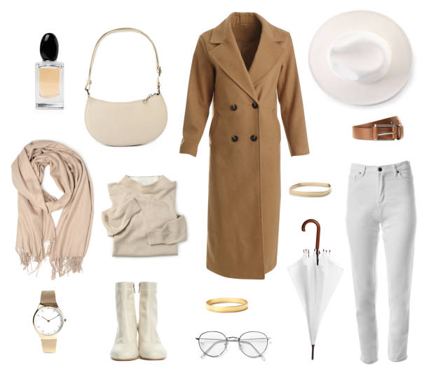 istock Collection of stylish outfit on white background 1480126777