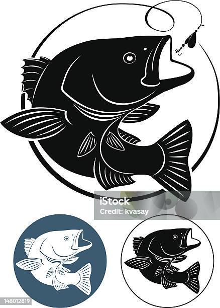 Sriped Bass - Immagini vettoriali stock e altre immagini di Pesce - Pesce, Persico spigola, Perca Walleye