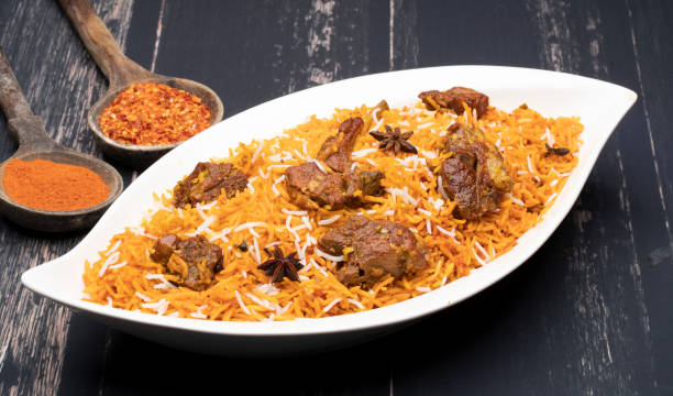 istock Mutton Biryani at wooden background. 1480129452