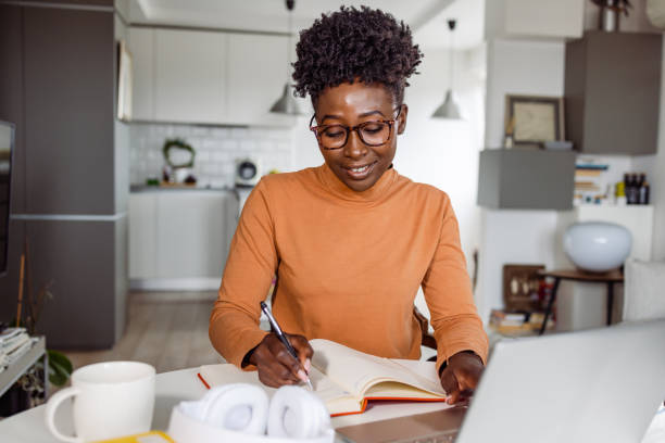 istock Young woman studying at home 1480131956