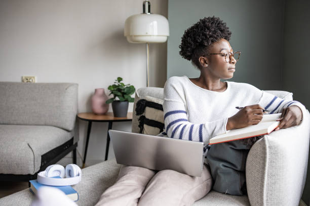 istock A young woman learning in a cozy atmosphere at home 1480131991