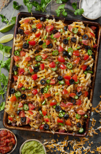 istock Spicy Beef  Waffle Fry Nachos 1480136652