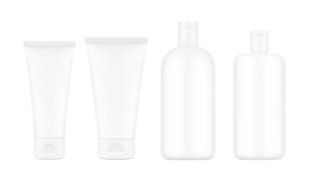 istock Realistic dispenser bottle with tube mockups. Vector illustration isolated on white background. 1480151240