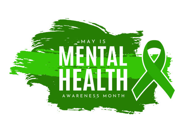 Mental Health Awareness Month background, May. Vector Mental Health Awareness Month background, May. Vector illustration. EPS10 mental health awareness stock illustrations
