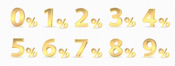istock Realistic golden numbers. Gold numbers isolated on transparent background. Vector decorative design elements. Set of luxury gold number collections. 1480155953