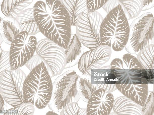 Aado Pattern Seamless Pattern With Tropical Leaves Botanical Illustration Vector ...