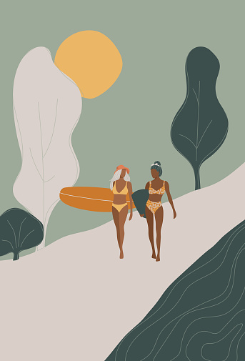 Surfing concept, vector illustration