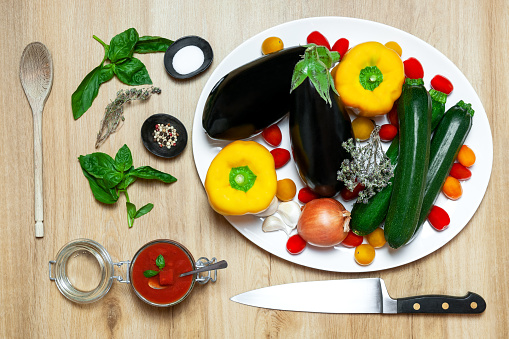 Top view of the vegetables