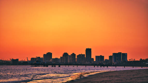 istock Casting a breathtaking array of colors over the Long Beach downtown skyline 1480177490