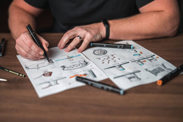 istock Caucasian Male Draws A Storyboard 1480182479