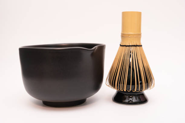 日本の竹茶泡立て器。