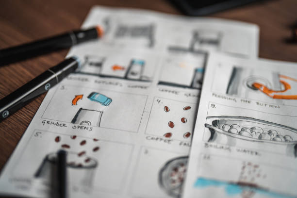 istock Storyboard And Colored Pencils On The Table 1480182731