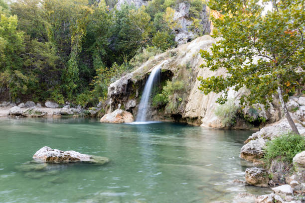 istock Water cascading over rocks into a natural pool at Turner Falls in Oklahoma. 1480182814