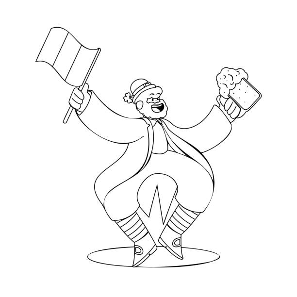 ilustrações, clipart, desenhos animados e ícones de vector cartoon leprechaun saint patricks dia isolado - saint patricks banner green beer patrick leprechaun hat