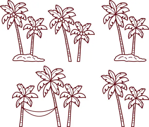 Vector illustration of Palm tree L