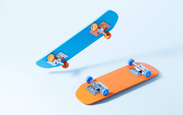 istock Skateboarding in the blue background, 3d rendering. 1480188010