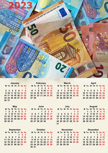 Financial calendar, color illustration and background