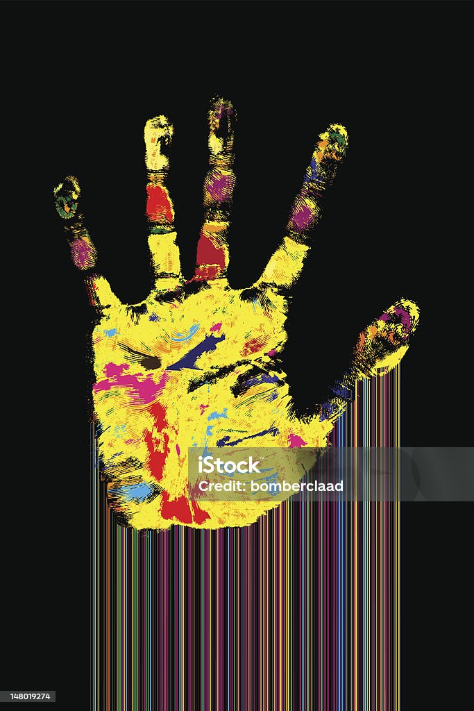 Artist Hand Code Hand Print With Bar Codes Stock Illustration - Download Image Now ...